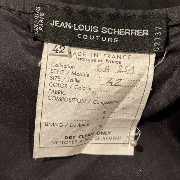 Vintage 1980's Jean -Louis Scherrer Haute Couture Black Gown Dress Size FR 42 - Picture 14 of 16